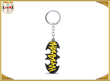 Kişiselleştirilmiş siyah metal anahtarlık sarı logolu erkek hediye çekicilik batman