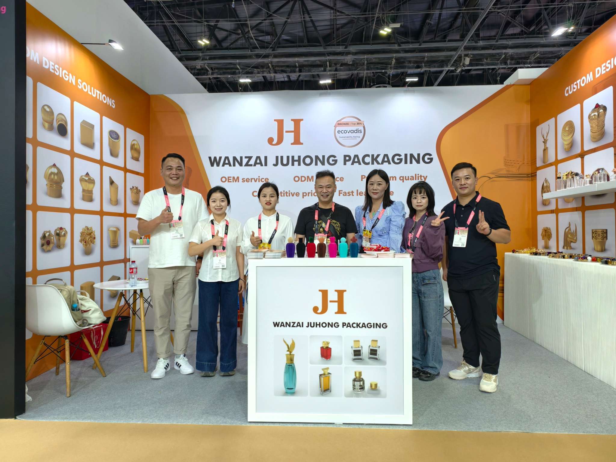 Son şirket blogları hakkında Juhong Packaging Shines at Beautyworld Middle East 2025 in Dubai, Showcasing Luxury Zamak Perfume Closures