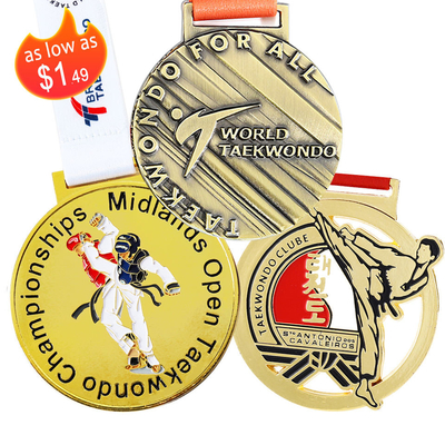 Maraton Koşu Özel Metal Spor Madalyası Çinko Alaşım 3D Altın Ödülü