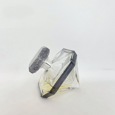 Elmas Şekilli Parfüm Şişesi 75ml 100ml Cam Şişe Pres Püskürtme Zamak kapaklı Boş Şişe Kozmetik Ambalajı