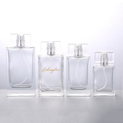 satın al 30ML50ML100ML Dikdörtgen Parfüm Şişesi Kozmetik Şişe Vidalı Ağız Şeffaf Cam Boş Şişe Parfüm Şişesi online manufacture