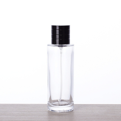 satın al 50ml Uzun Boylu Silindirik Cam Parfüm Şişesi İnce Sprey Kapaklı Taşınabilir Kozmetik Şişesi online manufacture