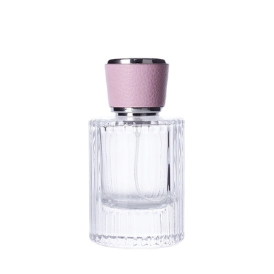 satın al Yeni 50 ml Dikey Şerit Parfüm Şişesi Süngü Sprey Parfüm Alt Ambalaj Kapaklı Şişe Parfüm Şişesi Kıdemli online manufacture