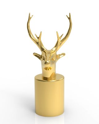 satın al Zinc alloy deer head animal perfume cover Golden perfume cap online manufacture