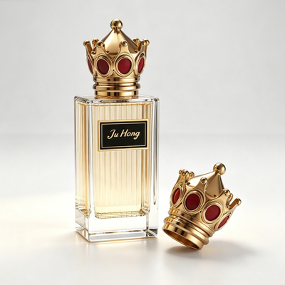 satın almak Kırmızı Taş Kakmalı ve Özelleştirilebilir Tasarımlı Manyetik Taç Şekilli Zamak Parfüm Kapağı Çevrimiçi üretim