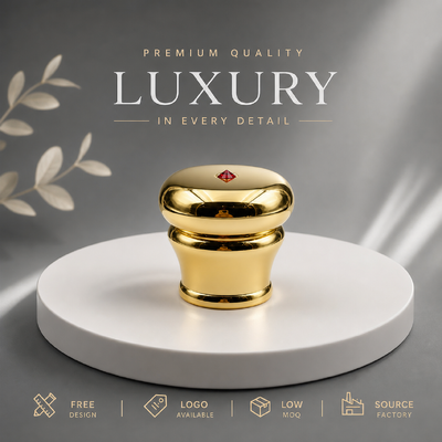 satın al Premium Geometrik Yüzeyli Kubbe Çoklu Yüzük Krom Gümüş Çinko Alaşımlı Parfüm Kapağı Katı Ağır Zamak Metal Kapak Üst Düzey Tasarımcı Parfüm Ambalajı Manyetik Çevrimiçi üretim