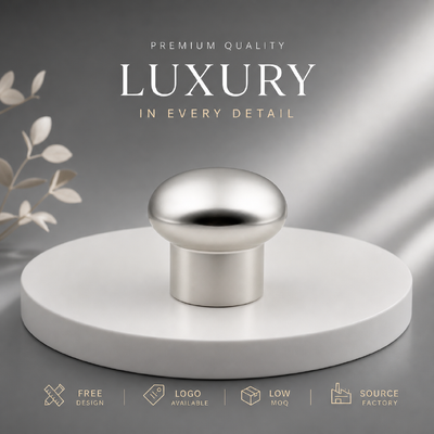 satın al Fabrika Özel Mantar Kubbe Fırçalanmış Gümüş Çinko Alaşımlı Parfüm Kapağı OEM ODM Özel Kazınmış Logo Zamak Metal Parfüm Kapağı Lüks Parfüm Cam Şişeler İçin Çevrimiçi üretim