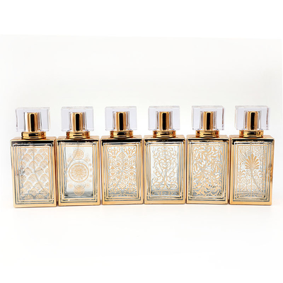 50 ml Elektroliz Kare Parfüm Şişesi Alt Paket Boş Şişe Toptan Cam Şişe Parfüm Sprey Cam Şişe