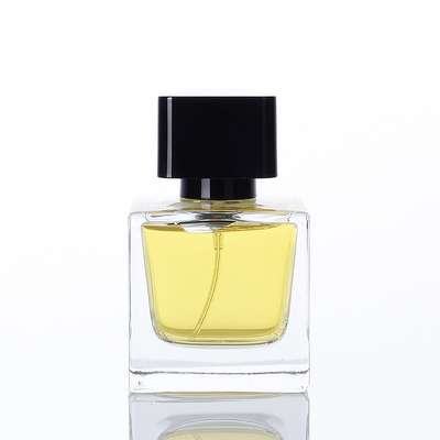 Toptan 30ml 50ml 100ml Kare Şeffaf Parfüm Cam Şişe Subpackage Sprey Kapaklı Boş Parfüm Şişesi