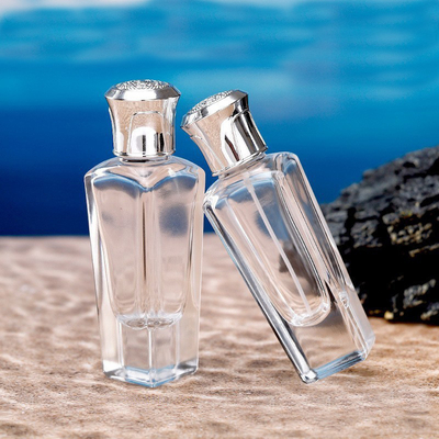 50ml 15 Bayonet Parfüm Şişesi, Kalın Tabanlı, Baklava Şekilli, Küçük Kare Tabanlı, Oymalı Dış Kapaklı, Kozmetik Alt Botu