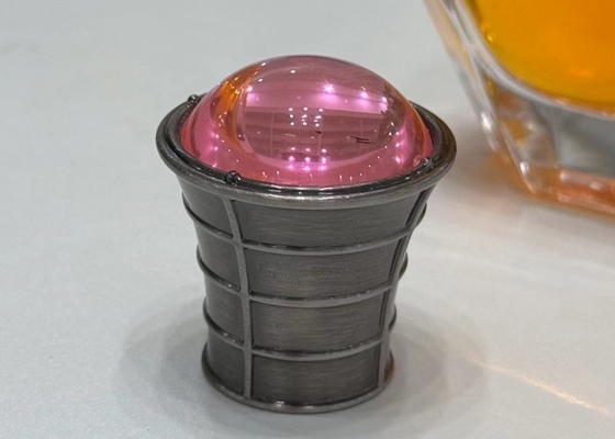 Pembe Elmas Metal Zamak Parfüm Kapakları Lüks Cam Parfüm Şişesi Başlığı