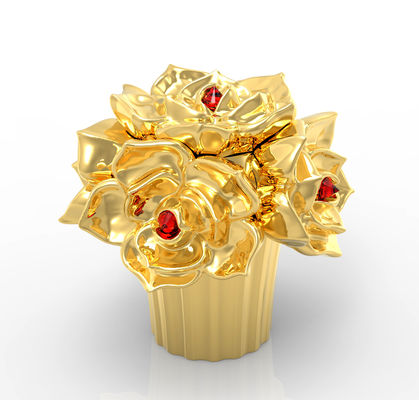 Çiçek şeklindeki çinko alaşımlı parfüm şişesi kapağı Ekoloji dostu ambalajlar için