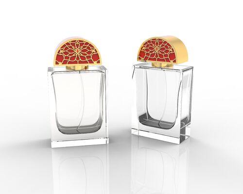 Zamak Yarım daire şeklinde düzensiz metal parfüm kapağı Parfüm kapağı Özel kapağı